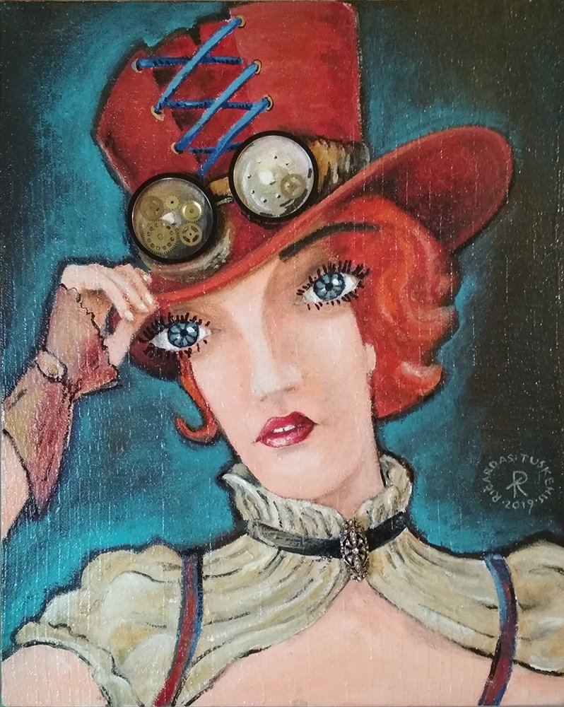 'Angello Rosso' 51cm x 41cm Akrilas, lakas, drobė (2019)