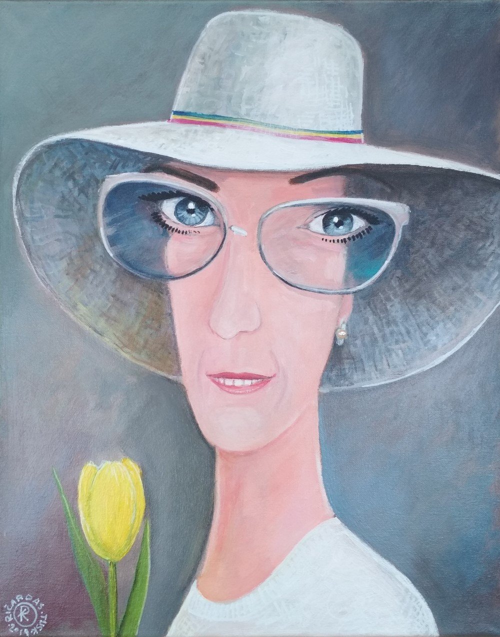 'Elle a une tulipe jaune' 40cm x 50cm Akrilas, drobė (2019)
