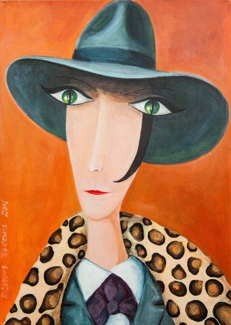 'Ledi Markizė' 50cm x 70cm Akrilas, lakas, drobė (2016)