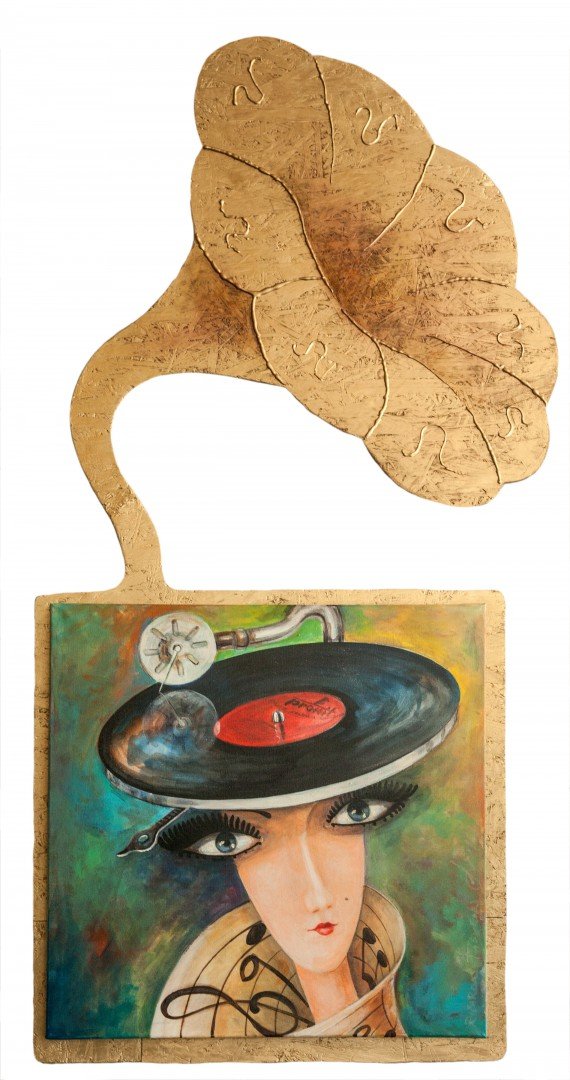 'Moteris kaip džiazas' 60cm x 160cm Akrilas, lakas, drobė (2016)